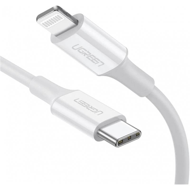 UGREEN TYPE-C TO LIGHTNING 3A PD MFİ SERTİFİKALI HIZLI ŞARJ KABLOSU (10493) 1 MT BEYAZ